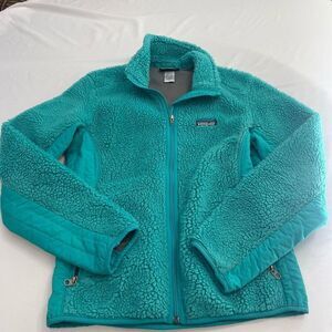 Patagonia Women's Retro X Deep Pile Fleece Jacket Teal Blue Size Medium
